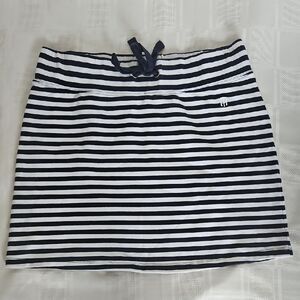 Tommy Hilfiger Navy Blue and White Mini Swim Cover Up Skirt